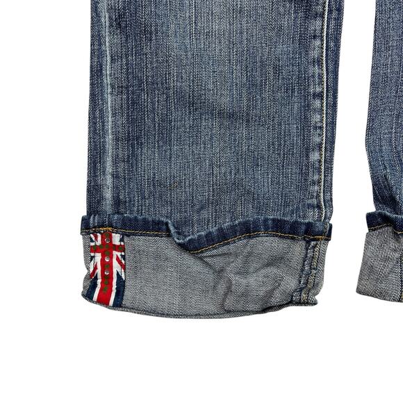 Pepe Jeans VTG Y2K Low Rise Cuffed Capri Jeans Bling Rhinestones Womens 30 - Picture 5 of 7